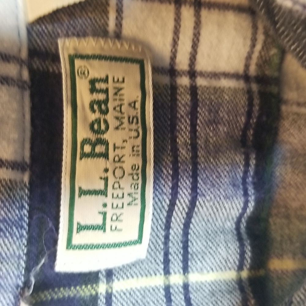 L.L.Bean 90s Button Down Plaid/Flannel Long Sleeve Shirt, Size Large - Picture 6 of 9